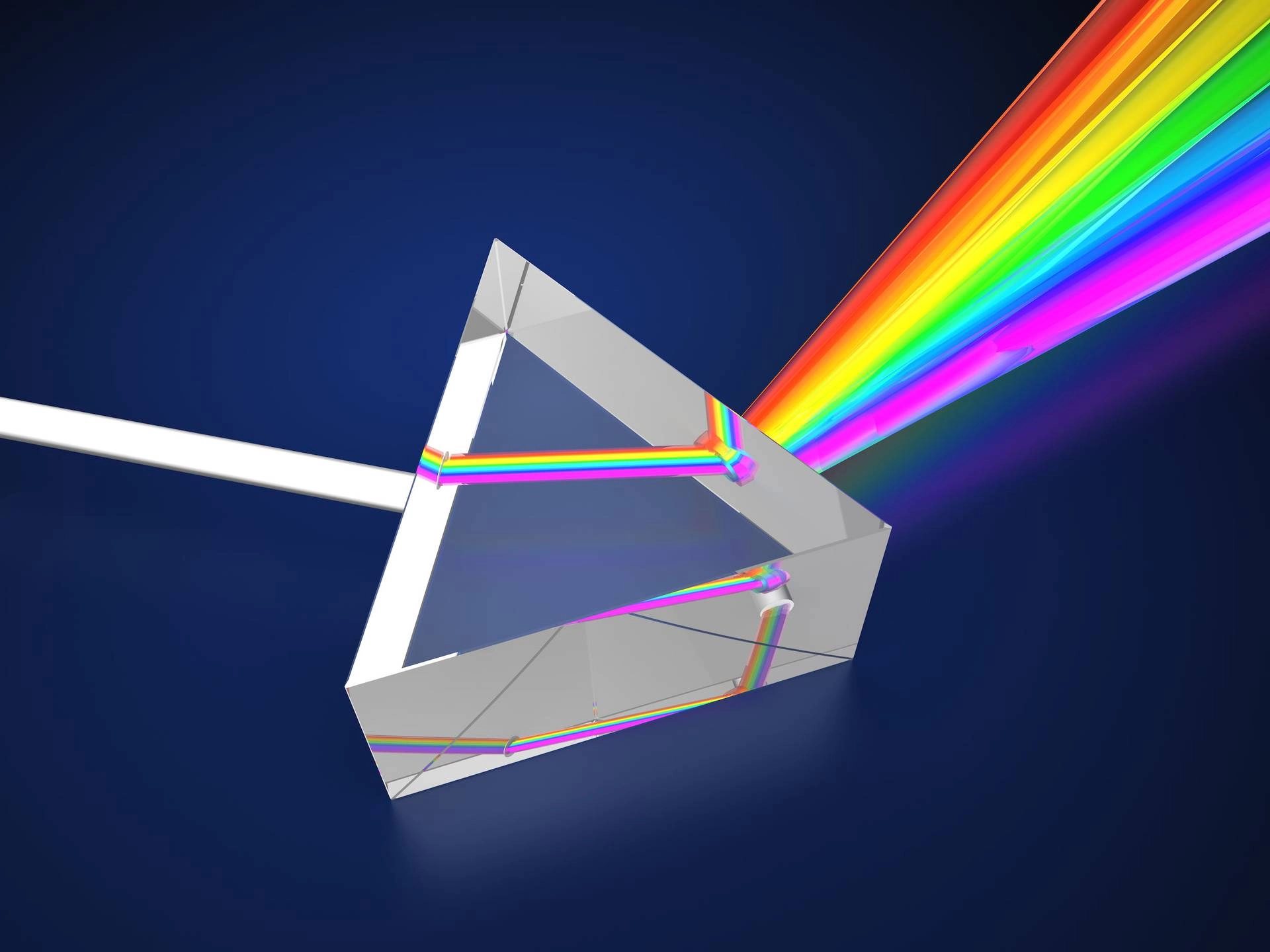 Light spectrum separated through a spectroscopy prism